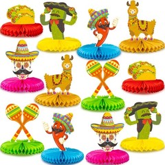 12pcs Fiesta Mexican Party Table Decoration Centerpiece – 8” Paper 5 Cinco De…