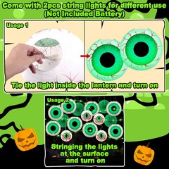 16Pcs Halloween Party Decorations Eyeballs Paper Lanterns Pom Poms Hanging Swirl
