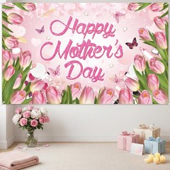 Happy Mothers Day Banner Backdrop Mothers Day Decorations 71x43in Large Size Mot