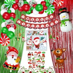 Christmas Party Supplies Decorations kit – 149 Pcs foil ballons banner Confetti