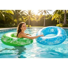 2 Pcs Pool Floats for Adults 36 inch Large Inflatable Floats Tube Hawaiian Tr…