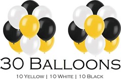 Serves 30 Complete Party Pack Congrats Grad B/White and B/yellow Party Supplies