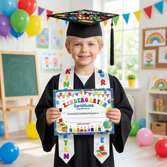 Kindergarten Graduation Stole Cap – 5 Pcs Preschool Graduation Sash Decorations