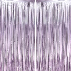 2 Pack Retro Green Foil Fringe Backdrop Curtains Tinsel Streamers Party