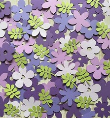 Purple Paper Flower Confetti table decorations Wildflowers Birthday Baby Party