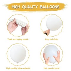 134Pcs White Balloons Different Sizes 5 10 12 18 Inch White Balloon Garland A…
