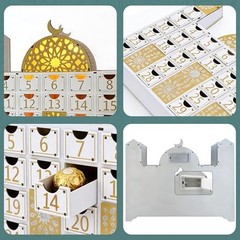 Ramadan Countdown Calendar – Wooden Mosque Advent Decor, Eid Gifts & Decorations