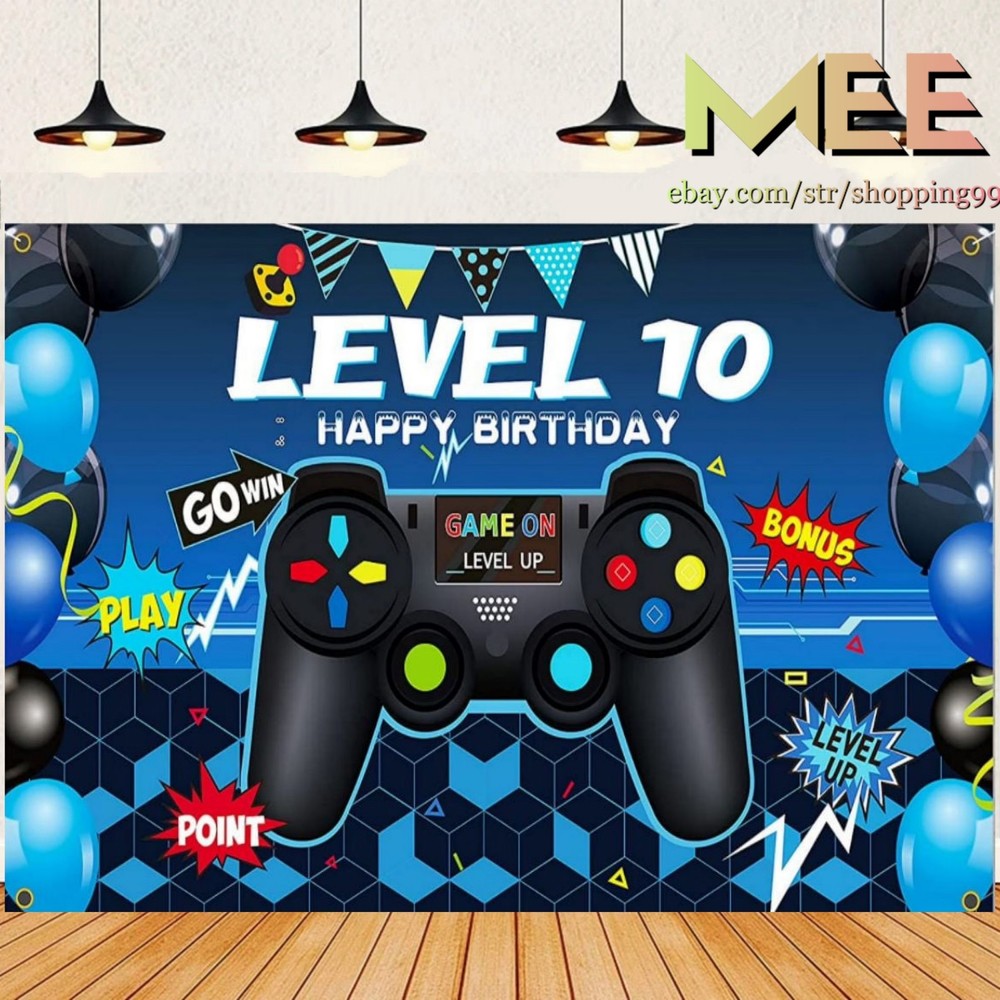 Video game Theme Backdrop Birthday Party Photo Background Decoration Home Studio
