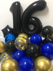 16Th Birthday Decorations Boys – Royal Blue Gold Happy 16 Birthday Balloons
