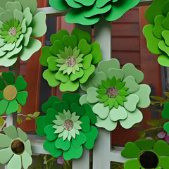 Green Paper Flowers Decorations for Wall Green Wedding Birthday Spring Party Dec