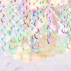 Colorful Ceiling Swirl Foil Decorations Hanging Plastic Streamer Themed Swirl Pa