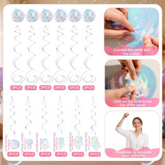 24 Pcs Bubble Garlands Mermaid Party Decoration Clear Dazzling Flat Cutouts Hang