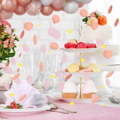 1 Inch Pink Rose Gold Mixed Round Tissue Paper Confetti Dots 1.76oz Decor