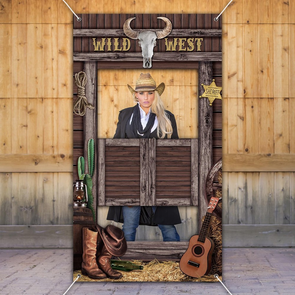 Blosssound Wild West Party Decorations Western Cowboy Photo Booth Multi Color