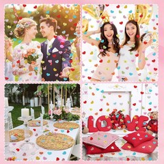 200 PCS Glitter Valentines Day Conversation Candy Heart Table Confetti