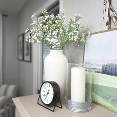 Laurel&Vine 12″ Tall White Ceramic Vase, Speckled Textured Minimalist, with 1…