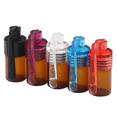 5Pcs Glass Bottle Storage Box Random Color 180 Degree Flip Spoon Dispenser Case