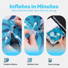 SLOOSH Inflatable Pool Floats Adult Comfortable Fabric Floating Lounge Chairs