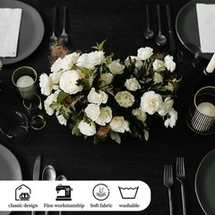 Teruntrue 8 Pack Black Tablecloths for 8 Foot Rectangle Tables 60 x126 inch,Poly