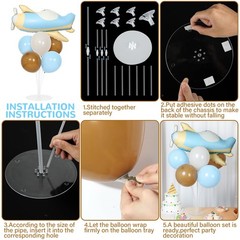 Airplane Baby Shower Party Decorations Balloons Stand Kit 2 Sets with 2 Airpl…