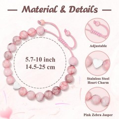 Charming Pink Heart Bracelet with Adjustable Size – Birthday Gift for Daughters