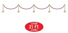 Beistle Stanchion Red Carpet Wall Decoration Set 18 Cut-Apart Images On 2 Clear