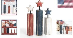 Rustic Charm: 3-Piece Independence Day Table Decorations for a Festive Home
