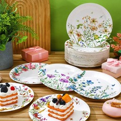 96 Pcs Spring Wildflower Paper Plates Disposable 7 Inch Floral Dinner Plates …