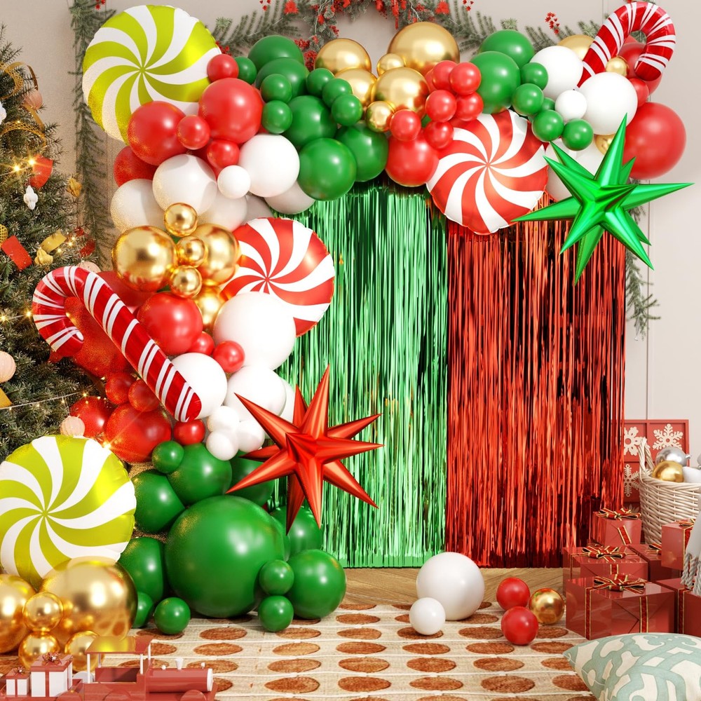 Christmas Party Decorations, 127Pcs Christmas Balloon Garland Arch Kit with F…