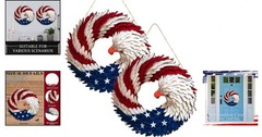 2PC Patriotic Eagle Wreath Door Hangings for 4th of July American Decor Wall …