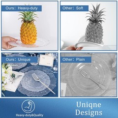 U-QE 60 Pieces Clear Plastic Plates for Party – Disposable & Reusable – Reef …
