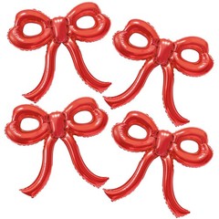 4 Pcs Red Bow Balloons Bow Party Decorations for Girl Women Red Bow Birthday …