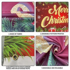 Large Merry Christmas Banner 72×44 Inch Christmas Backdrop For Christmas Party D