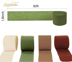 Christmas Decorations, 8 Rolls Green Red Brown Crepe Paper Party Streamers for X