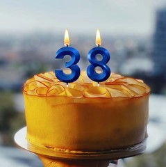 2.76″ Number Candles Birthday Gifts for Women Men 24th, Blue