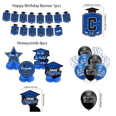 Graduation Decorations 2026 Blue Set, Congrats 60 inches x 40 inches,
