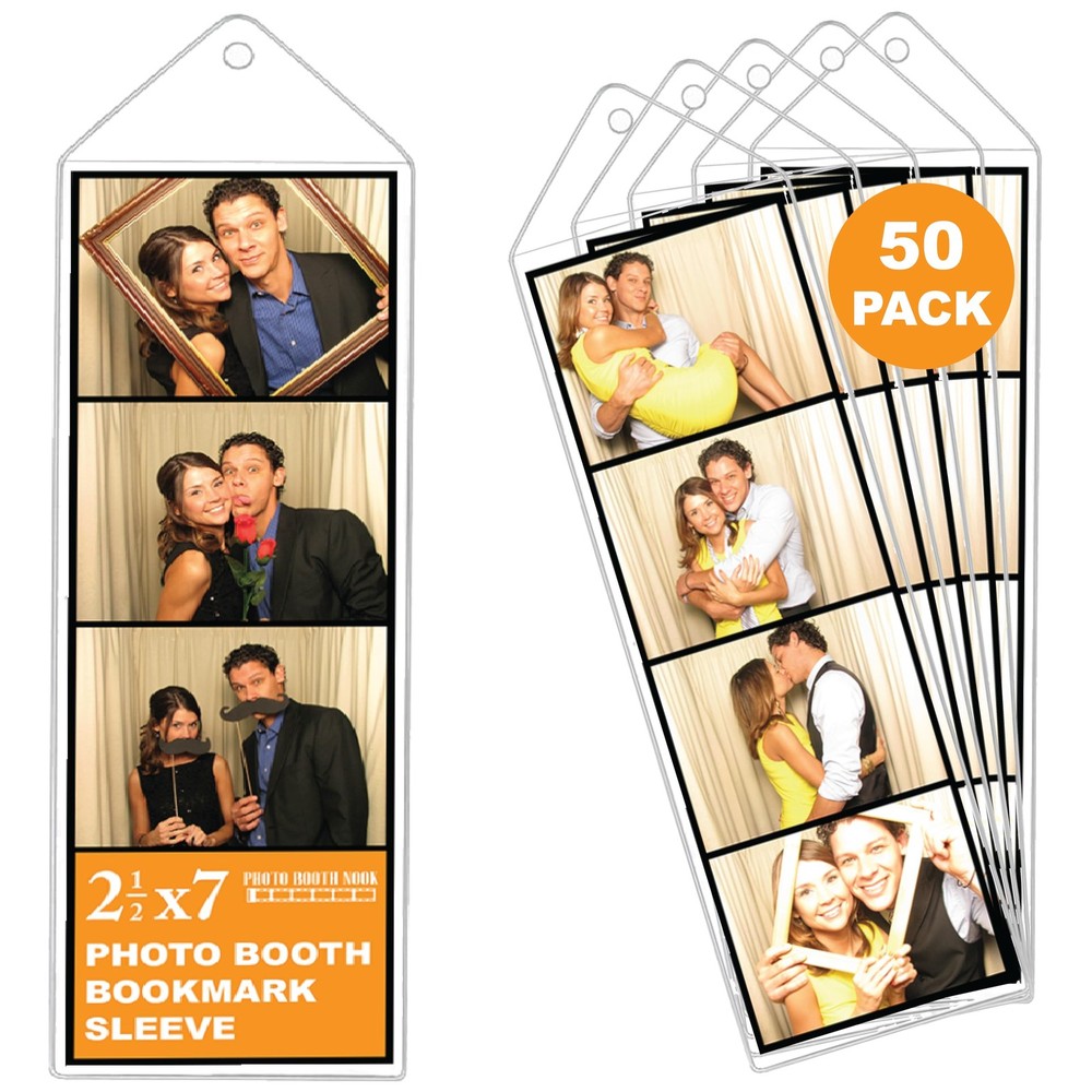| 2.5×7 Clear Bookmark Sleeves (50 Count) | Plastic Bookmark Sleeves for Phot…