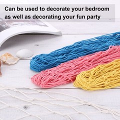 2 Pack Decorative Fishing Net Decor, Beige and Peacock Blue 80×40 Inch Net