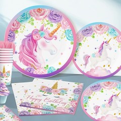 Set De 245 Piezas Suministros Decoracion Globos Unicornio Para Cumpleaños Niñas