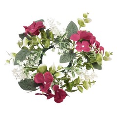 Decorative Candle Ring with Hydrangea Design for Table Centerpieces