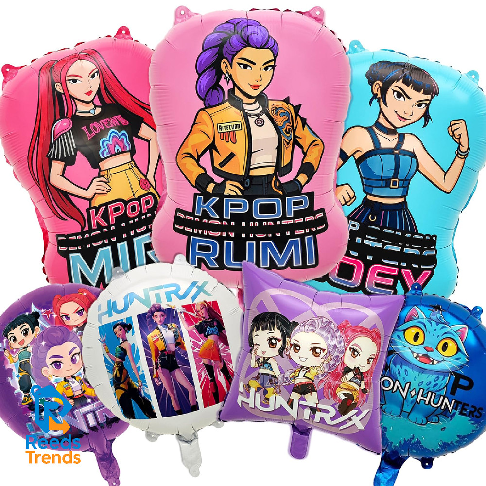 Lwsengme 7Pcs Girl Foil Balloons Female Character Singers Aluminum Foil Party