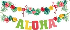 Hawaiian Aloha Party Banner Decorations Luau Theme Supplies Multicolor Decor
