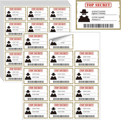 210 PCS Secret Agent Name Tags Disposable Top Secret Party Stickers Secret Agent
