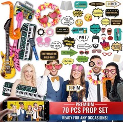 Easy Setup Photo Booth Props – Sticky Tape, Sticks, Stickers