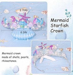 Mermaid Birthday/ Dress Up Crown & Four Jellyfish Paper Lanterns Combo