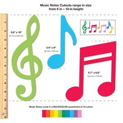 70pcs Colorful Music Notes Cutouts Musical Party Decorations in 7 Designs, US…