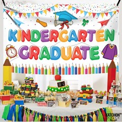 Kindergarten Graduation Backdrop – 72×44 Inch | Grad Backdrop | Kindergarten Gr