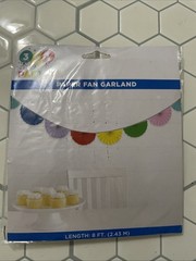 Paper Fan Garland 8 ft. Multicolor Party Decor Rainbow Colorful Party Supplies