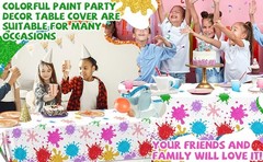 Paint Party Decorations 3Pcs Art Party Tablecloth Plastic Watercolor Painting