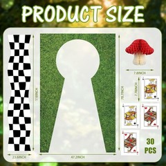 Wonderland Theme Party Decorations Set 34 Pcs Wonderland Photo Backdrop